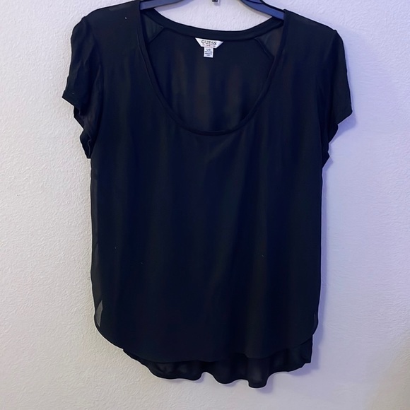 GUESS Women’s Black Blouse Size Large - Picture 2 of 5
